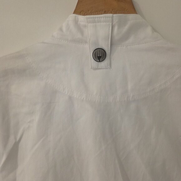 Chef Works Rochester Chef Coat White Vented Sides Pockets Mens Medium NEW NWT - Picture 5 of 14
